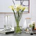 Kreatywna geometria szklana wazon przezroczysty układ kwiatowy